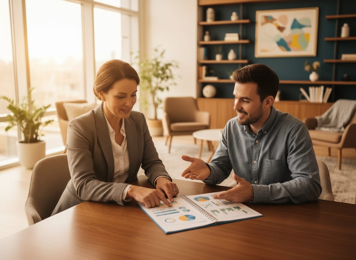 A group of helping professionals collaborating in a warm office