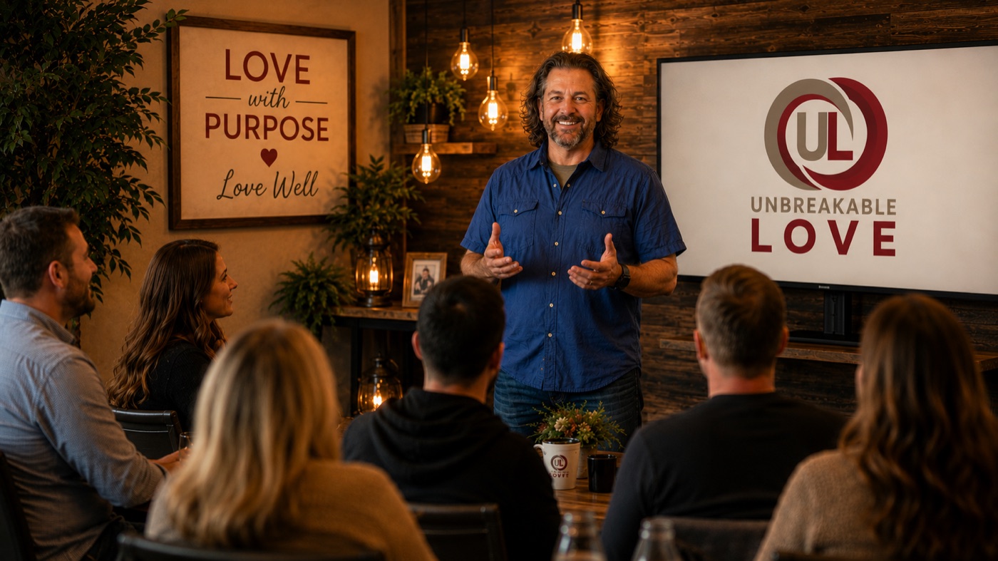 An Unbreakable Love facilitator speaking to a small gathering