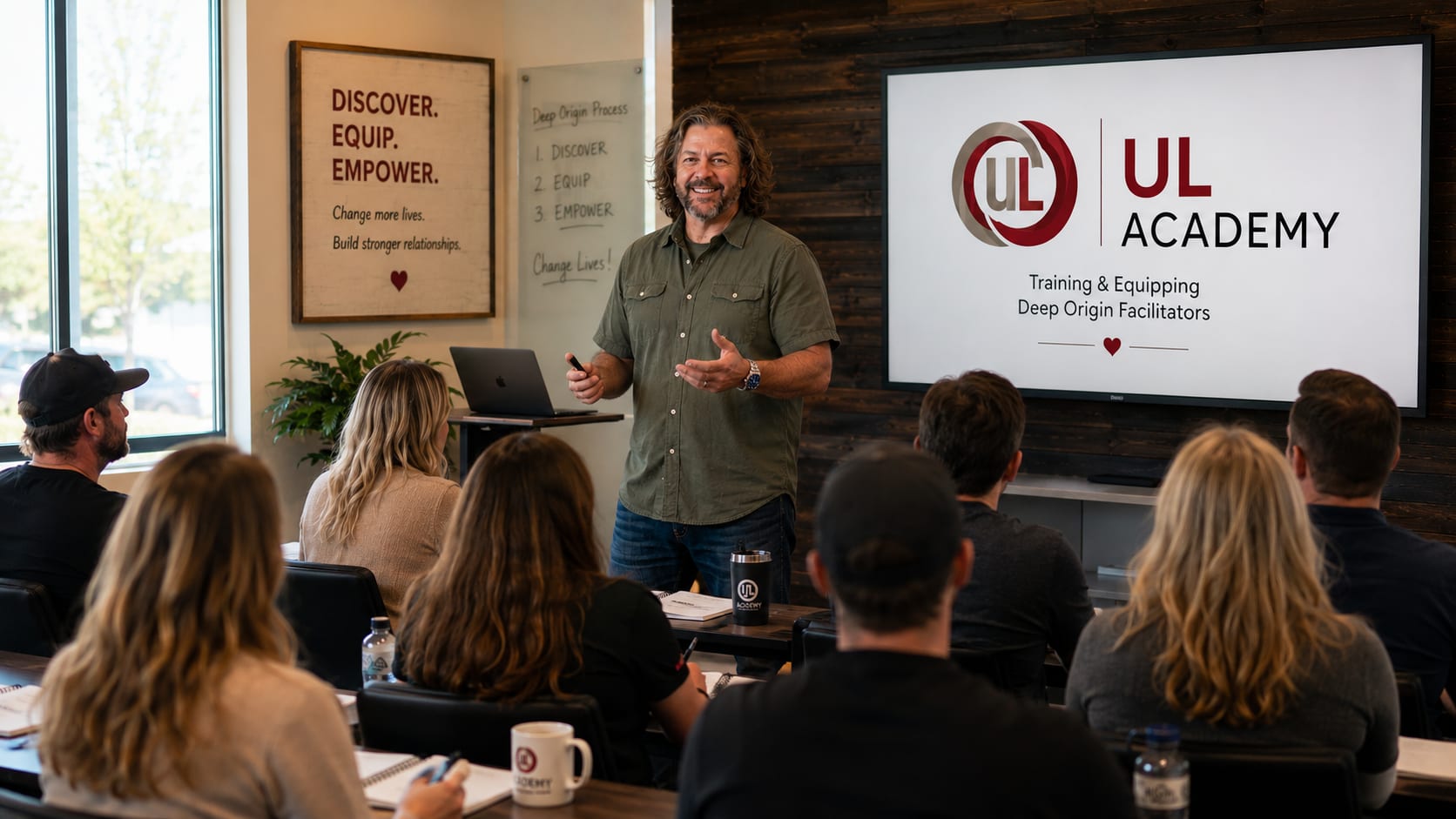 A UL Academy instructor training a room of facilitators